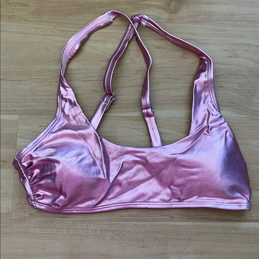 NWOT Xhilaration Metallic Pink Bikini Top 🧜‍♀️